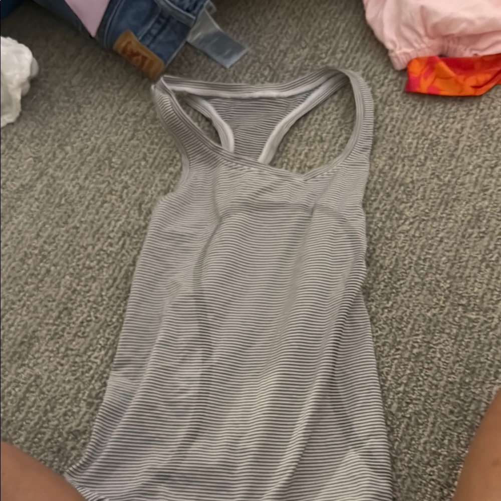 Lululemon Athletica Gray Fitted Tank Top